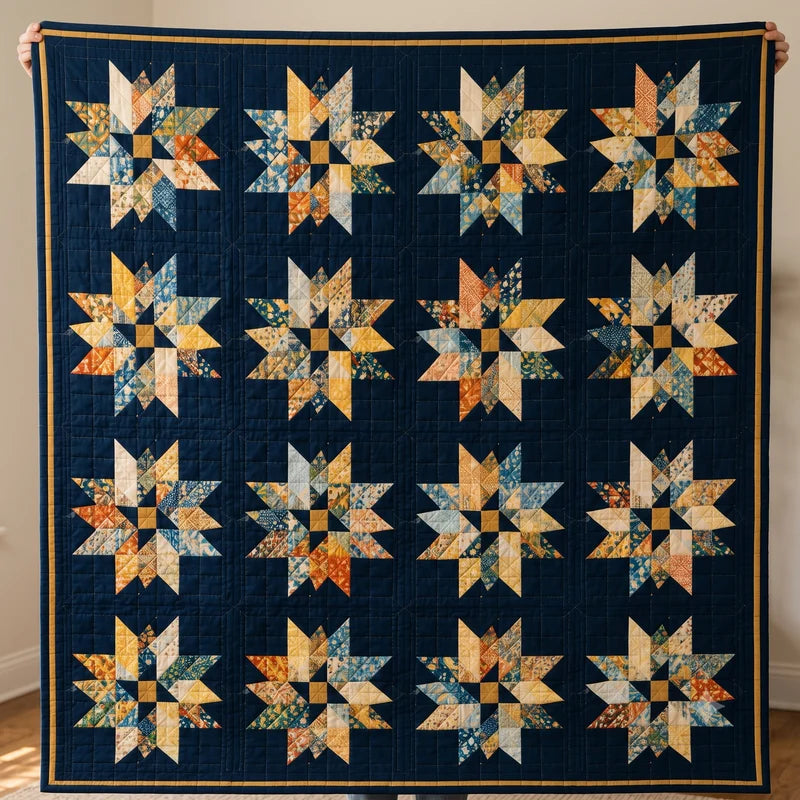 Celestial Stars Quilt Pattern PDF | Modern Star Quilt Pattern | Geometric Patchwork Quilt | Beginner Friendly | Instant Download